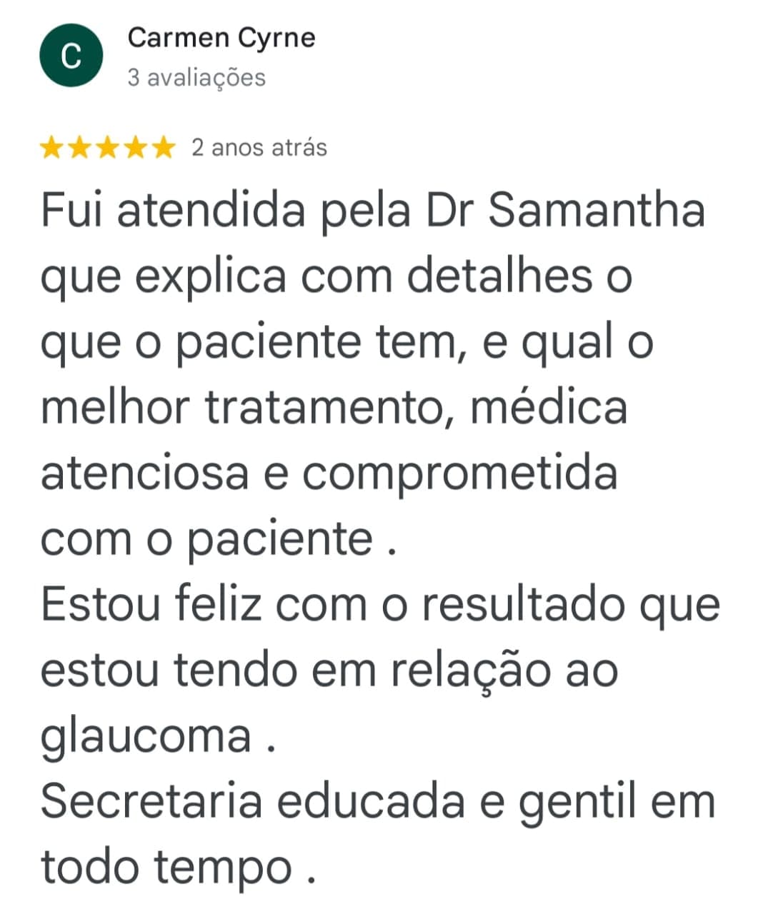 Depoimento de paciente